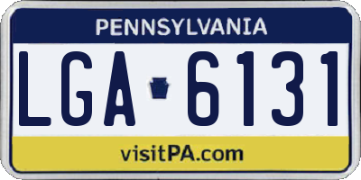 PA license plate LGA6131