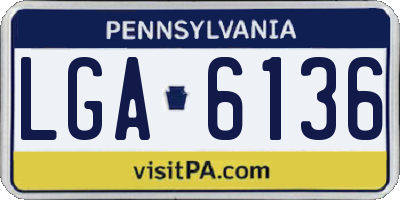 PA license plate LGA6136