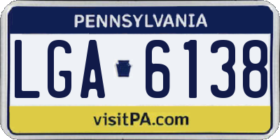 PA license plate LGA6138