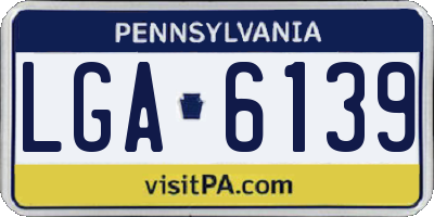 PA license plate LGA6139