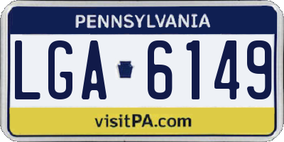 PA license plate LGA6149