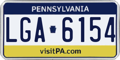 PA license plate LGA6154