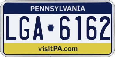 PA license plate LGA6162