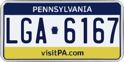 PA license plate LGA6167