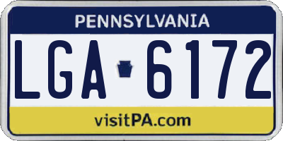 PA license plate LGA6172