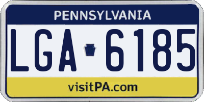 PA license plate LGA6185