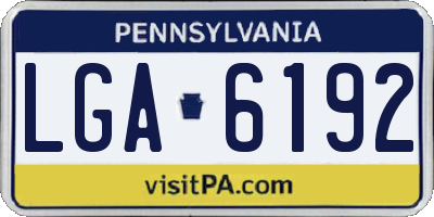 PA license plate LGA6192