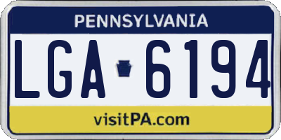 PA license plate LGA6194