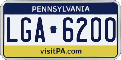 PA license plate LGA6200
