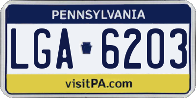 PA license plate LGA6203