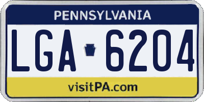 PA license plate LGA6204