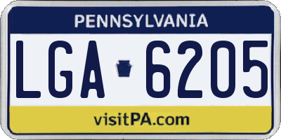 PA license plate LGA6205