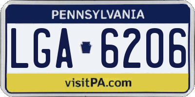 PA license plate LGA6206