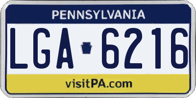 PA license plate LGA6216