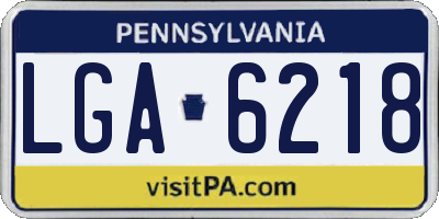 PA license plate LGA6218