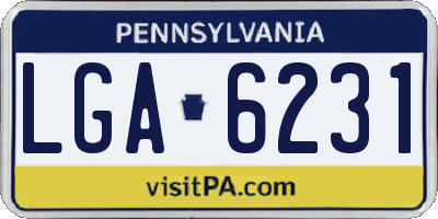 PA license plate LGA6231