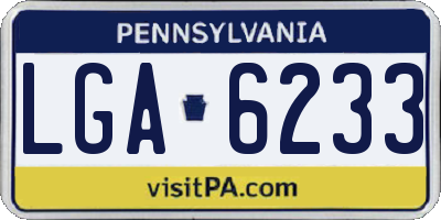 PA license plate LGA6233