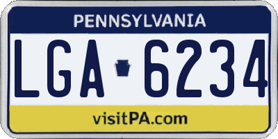 PA license plate LGA6234