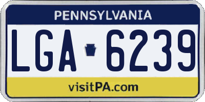 PA license plate LGA6239