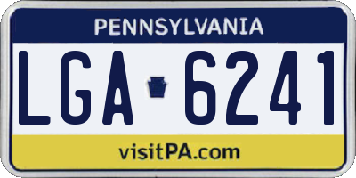 PA license plate LGA6241