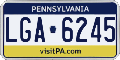 PA license plate LGA6245