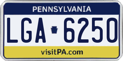 PA license plate LGA6250