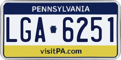 PA license plate LGA6251