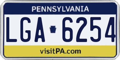 PA license plate LGA6254