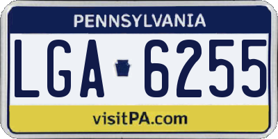 PA license plate LGA6255