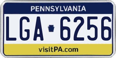 PA license plate LGA6256