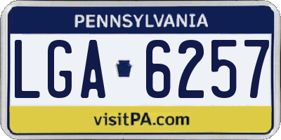 PA license plate LGA6257