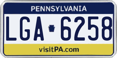 PA license plate LGA6258