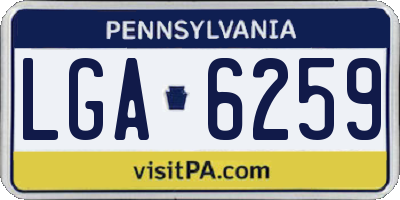 PA license plate LGA6259