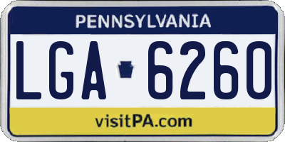 PA license plate LGA6260