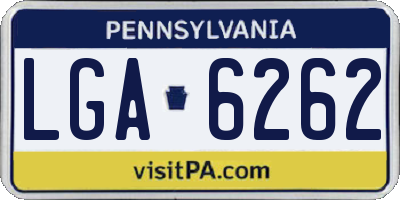 PA license plate LGA6262