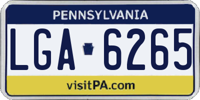 PA license plate LGA6265