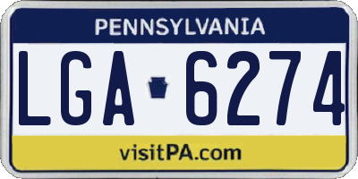 PA license plate LGA6274