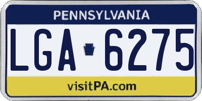 PA license plate LGA6275