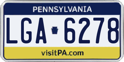 PA license plate LGA6278