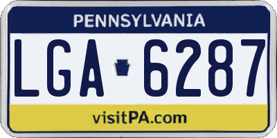 PA license plate LGA6287