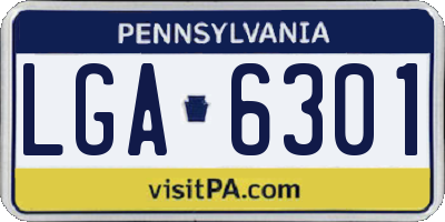 PA license plate LGA6301