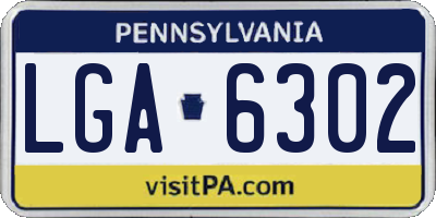 PA license plate LGA6302