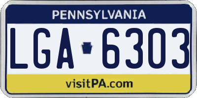 PA license plate LGA6303