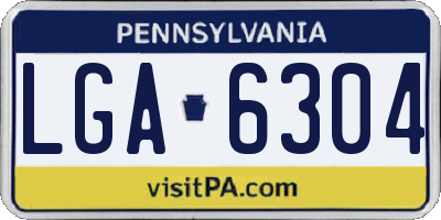 PA license plate LGA6304