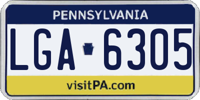 PA license plate LGA6305