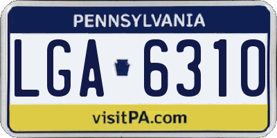 PA license plate LGA6310