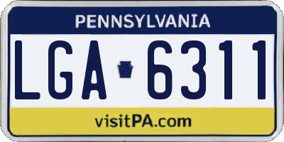 PA license plate LGA6311