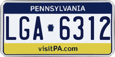 PA license plate LGA6312