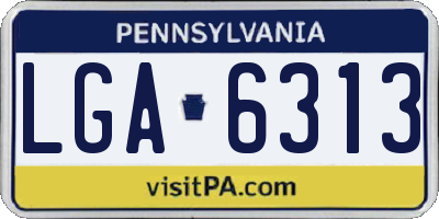 PA license plate LGA6313
