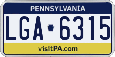 PA license plate LGA6315